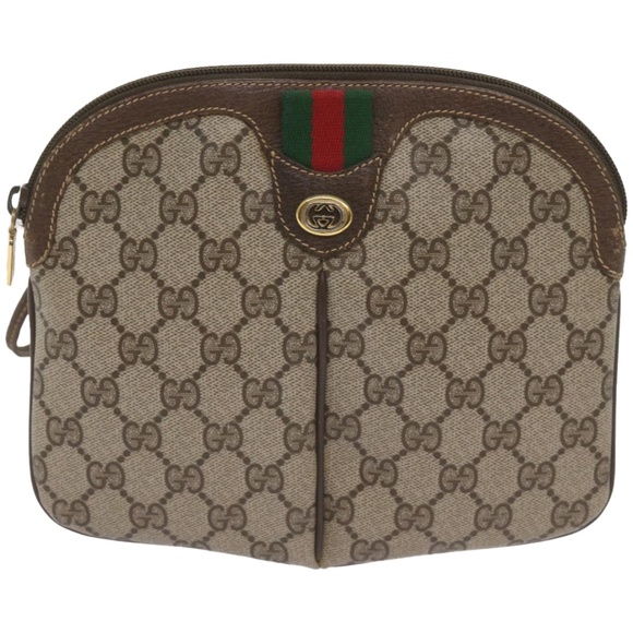 GUCCI GG Canvas Web Sherry Line Shoulder Bag Red Beige 904 02 047 Auth yk10868 - Picture 13 of 16